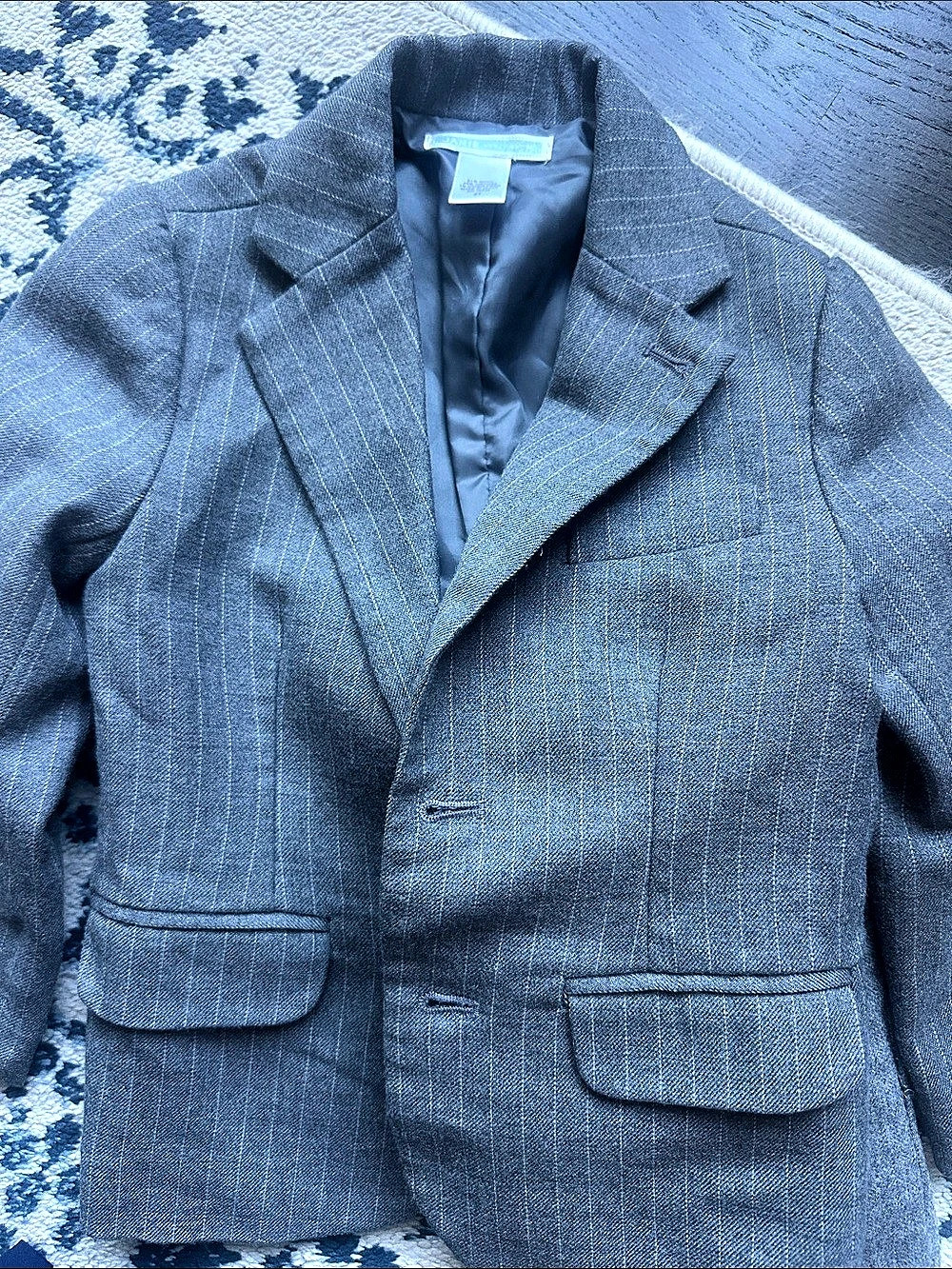 Janie and Jack Pinstripe Suit Jacket and Pants Set Boys 2T Gray